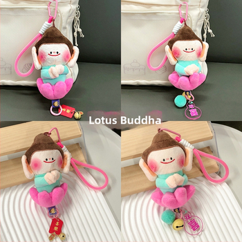 Plyšová hračka: Malý Budha s lotosom, postava, výplň PP bavlna, látka plyš, pre vek 14+