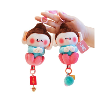 Plyšová hračka: Malý Budha s lotosom, postava, výplň PP bavlna, látka plyš, pre vek 14+