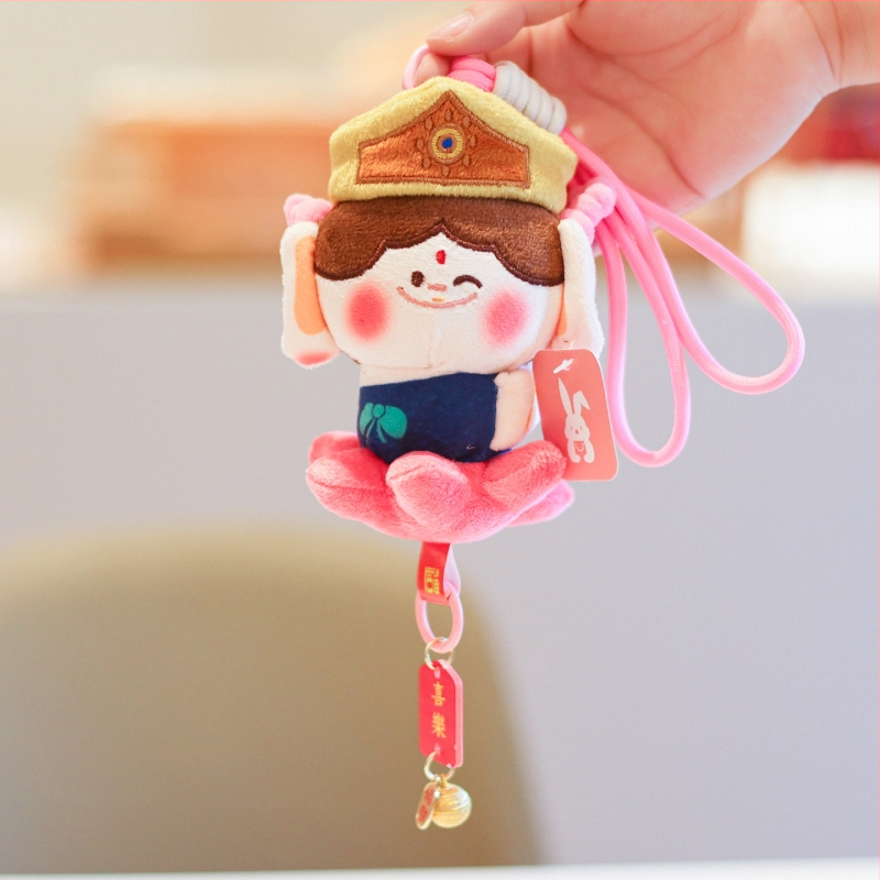 Plyšová hračka: Malý Budha s lotosom, postava, výplň PP bavlna, látka plyš, pre vek 14+