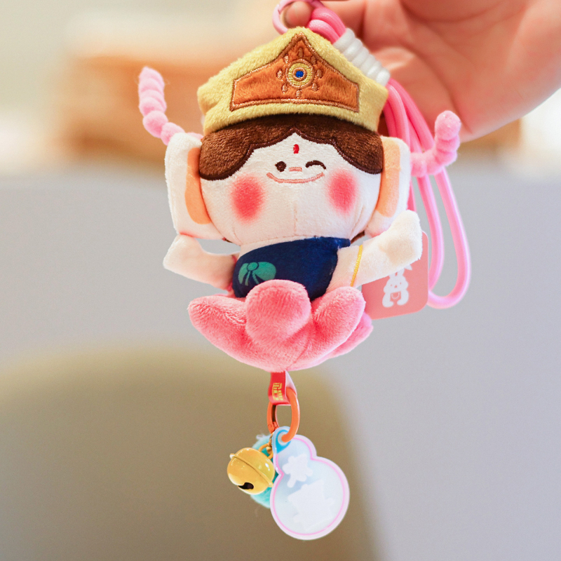 Plyšová hračka: Malý Budha s lotosom, postava, výplň PP bavlna, látka plyš, pre vek 14+