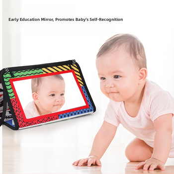 Detská zrkadlová hračka na rozvoj zraku — z textilu, zavesiteľná, skladacia, pre deti 4–6 rokov