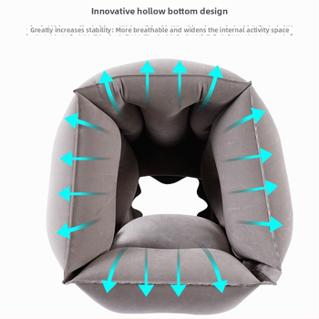 Cestovná nafukovacia vankúš na krk s flokovaným povrchom, výplň vzduch, výplň hodvábno-bavlnená