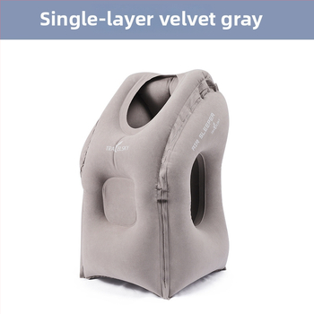 Cestovná nafukovacia vankúš na krk s flokovaným povrchom, výplň vzduch, výplň hodvábno-bavlnená