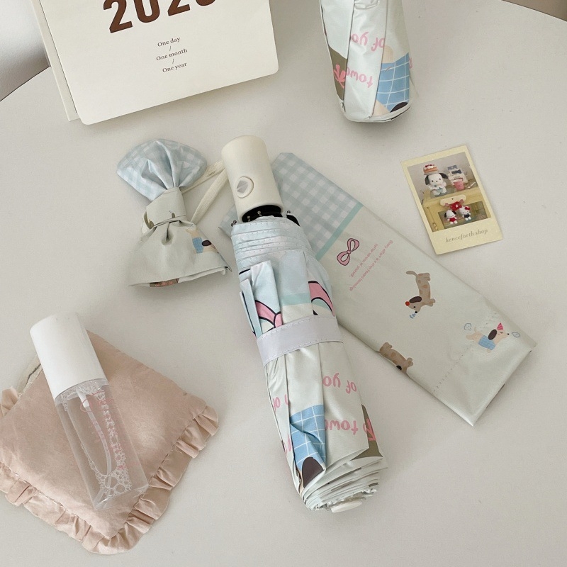 Skladaný dážďovo-slnkový deštník s plným automatickým otvorením, dvojúčelový pre slnko a dážď; 8 lúčov z vlákna, rám zliatina, poťah vinyl 170T, UPF >50