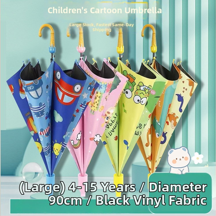 Detský dáždnik s dlhým držadlom, automatické otvorenie, s 8 rebrami, látka 190T vinyl, UPF nad 50