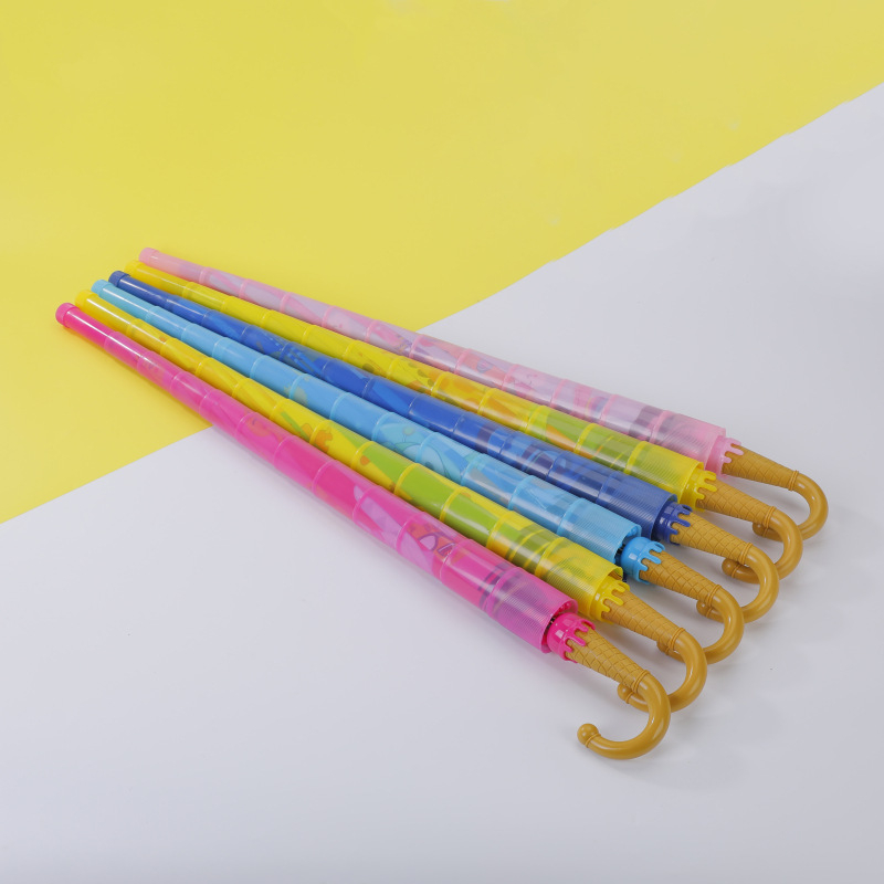 Detský dáždnik s dlhým držadlom, automatické otvorenie, s 8 rebrami, látka 190T vinyl, UPF nad 50