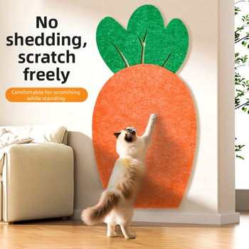 Mačací nástenný škrabací štítok – samolepiaci, odolný voči opotrebeniu, neuvoľňuje vlákna, materiál: filc, roztomilý štýl