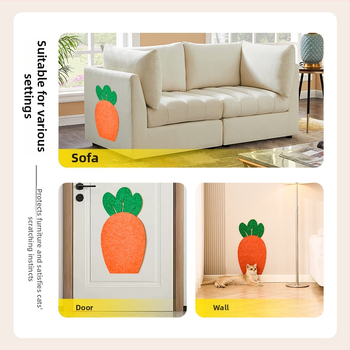 Mačací nástenný škrabací štítok – samolepiaci, odolný voči opotrebeniu, neuvoľňuje vlákna, materiál: filc, roztomilý štýl