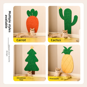 Mačací nástenný škrabací štítok – samolepiaci, odolný voči opotrebeniu, neuvoľňuje vlákna, materiál: filc, roztomilý štýl