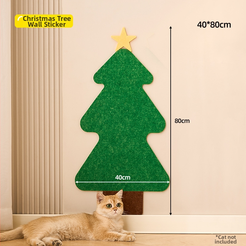 Mačací nástenný škrabací štítok – samolepiaci, odolný voči opotrebeniu, neuvoľňuje vlákna, materiál: filc, roztomilý štýl