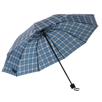 Dospelý dáždnik s károvaným vzorom, 8 oceľových výstuží, ručné otváranie, tlač loga, UPF >50, britský štýl