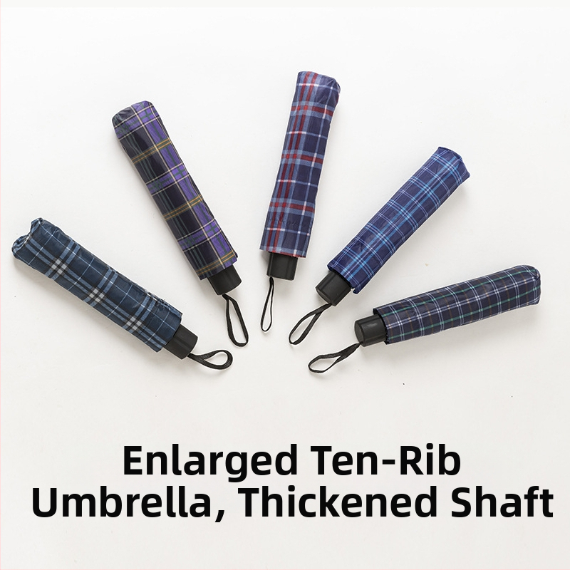 Dospelý dáždnik s károvaným vzorom, 8 oceľových výstuží, ručné otváranie, tlač loga, UPF >50, britský štýl