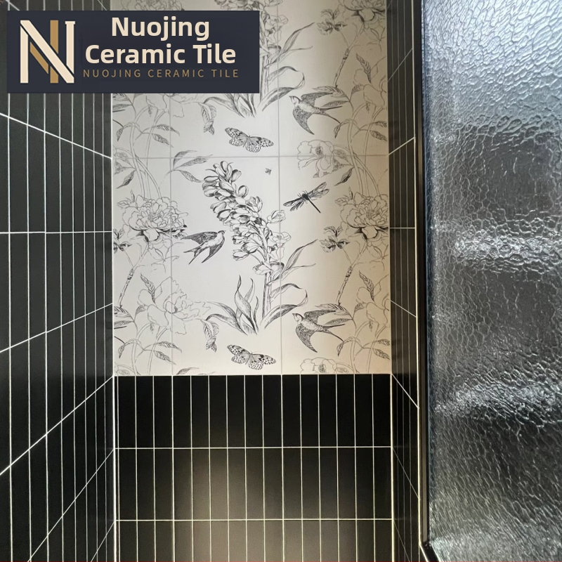 Glazēta Grid Tile sērija, nordiskais stils, matēta virsma, pretslidīga iekšējai sienai flīze