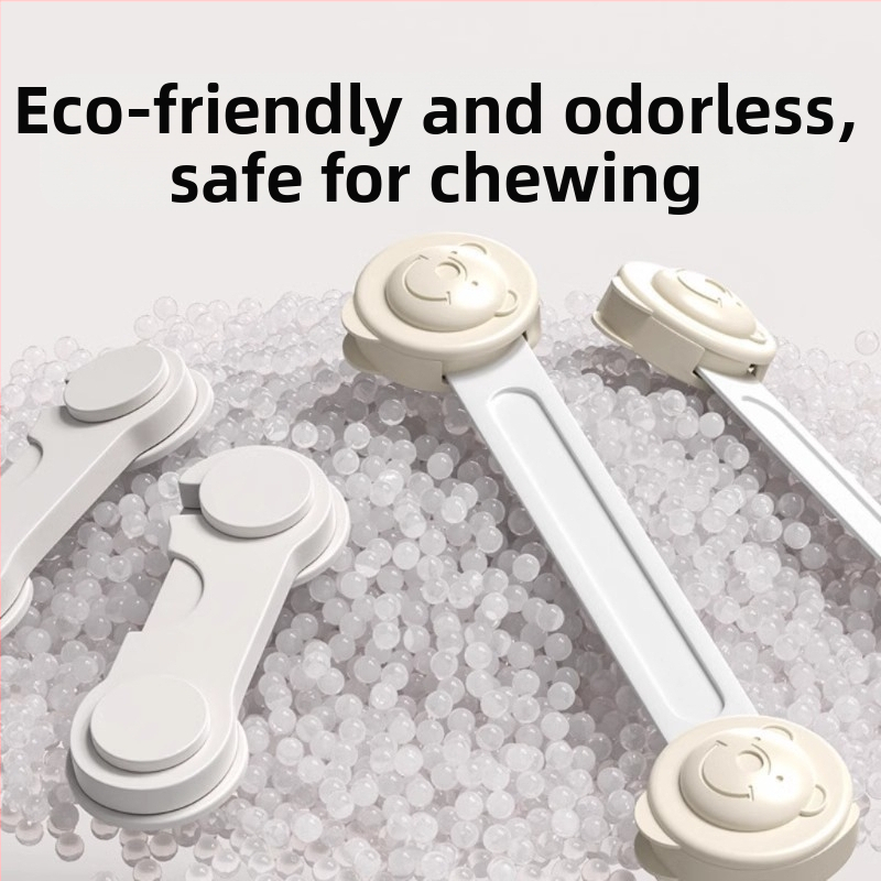 Bērnu drošības aizslēga mehānisms priekš atvilktnēm un skapja durvīm – novērš atvēršanu un pirkstu saspišanu (Modelis: Standarta; Materiāls: Standarta; Preces kods: TTT1004011987; Stils: Moderns minimālisms)