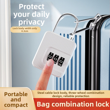 Digitálny zámok so železným drôtom pre tašky a skrinky – ABS + nehrdzavejúce oceľové lano, priemer 3 mm, rozostup 30 mm, model F337