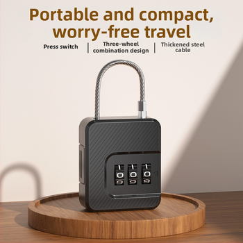 Digitálny zámok so železným drôtom pre tašky a skrinky – ABS + nehrdzavejúce oceľové lano, priemer 3 mm, rozostup 30 mm, model F337