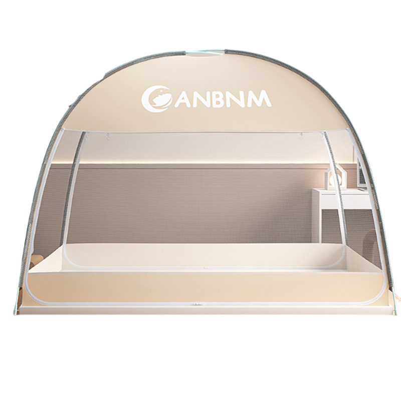 Posteľová sieť proti komárom, štýl mongolskej jurty, bez montáže, skladacia, s dvojitými dverami, z vlákna skleného