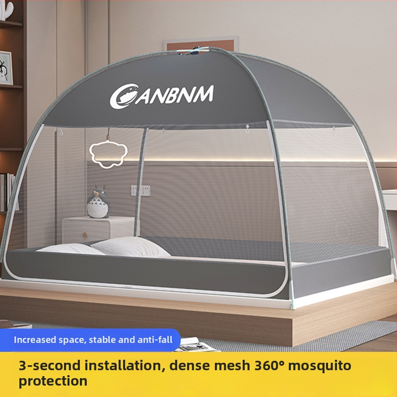 Posteľová sieť proti komárom, štýl mongolskej jurty, bez montáže, skladacia, s dvojitými dverami, z vlákna skleného