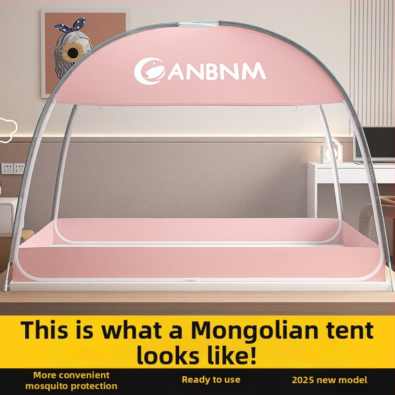 Posteľová sieť proti komárom, štýl mongolskej jurty, bez montáže, skladacia, s dvojitými dverami, z vlákna skleného
