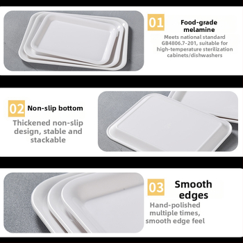 Belleren melamínový podnos obdĺžnikového tvaru, moderný štýl, potlačené logo, možnosť prispôsobenia