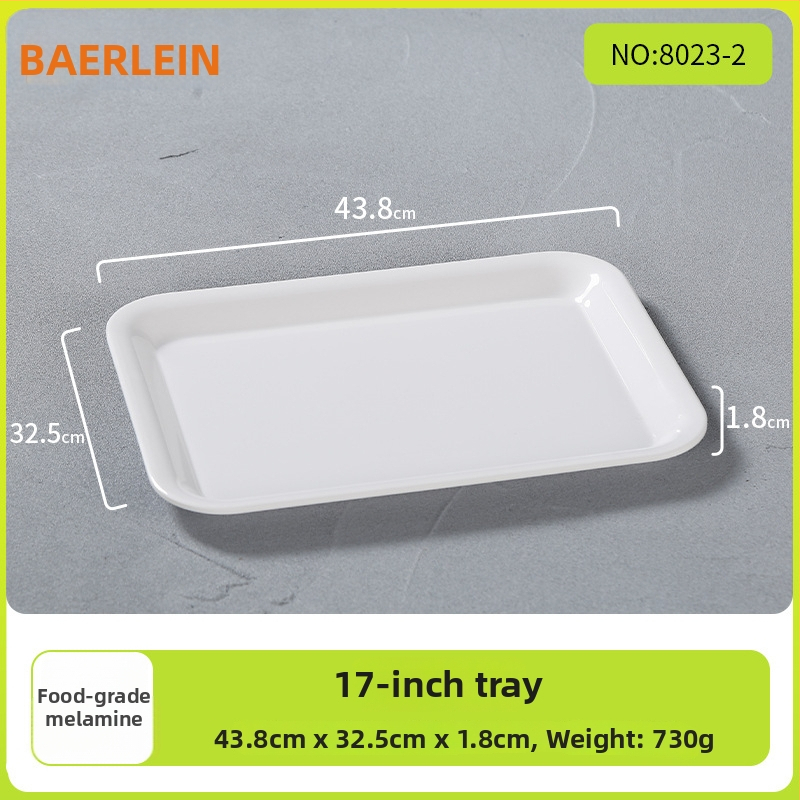 Belleren melamínový podnos obdĺžnikového tvaru, moderný štýl, potlačené logo, možnosť prispôsobenia