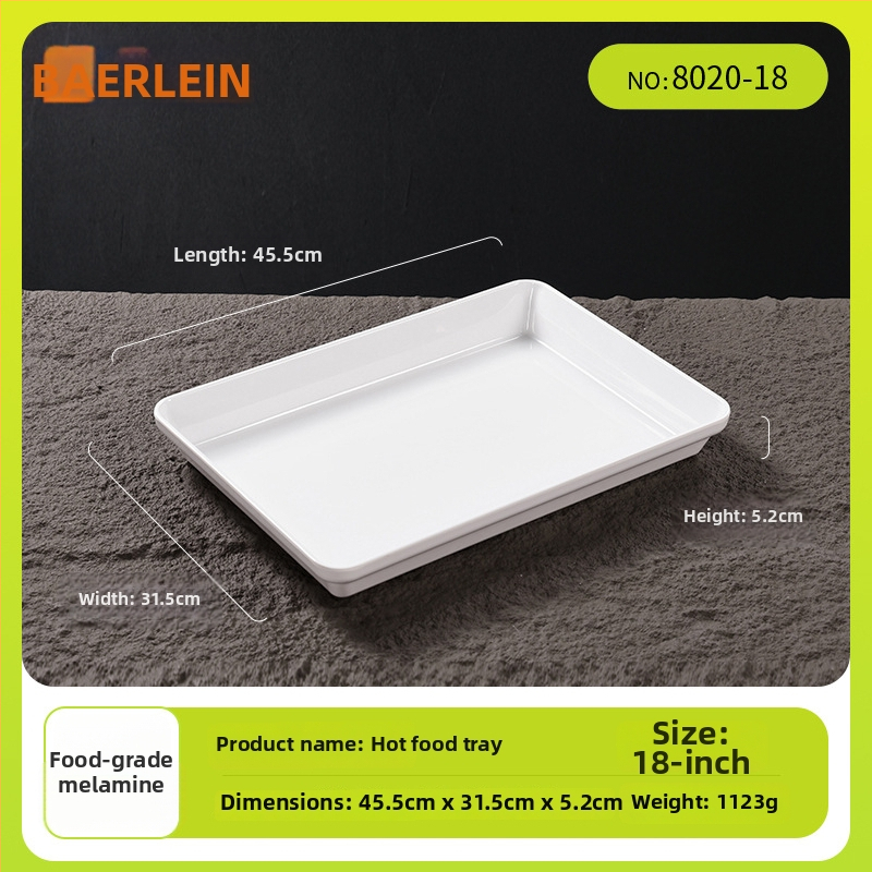 Belleren melamínový podnos obdĺžnikového tvaru, moderný štýl, potlačené logo, možnosť prispôsobenia