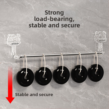 Telescopický vešiak s vákuovou prisavkou do kúpeľne a kuchyne, bez vŕtania, materiály: plast, nerezová oceľ, ABS