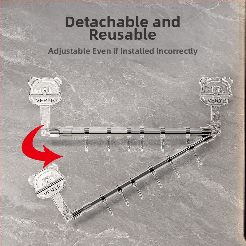 Telescopiline imukupp-riidepuu vannituppa ja kööki, puurimata, materjalid: plastik, roostevaba teras, ABS