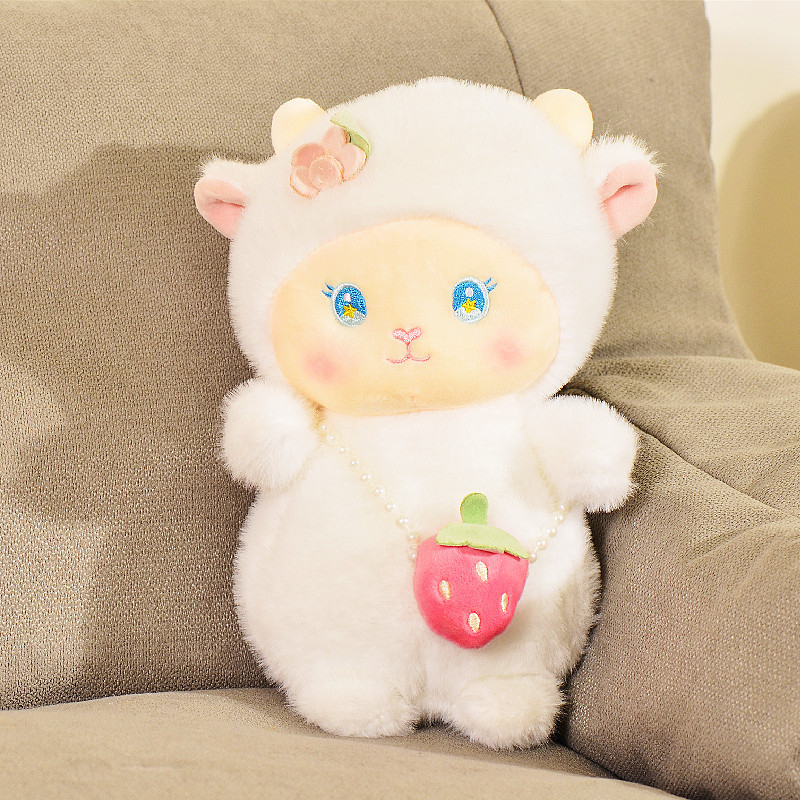 Plyšové baránko – vankúš s PP cotton výplň, Lambswool plyš, vhodné pre 7–14 rokov