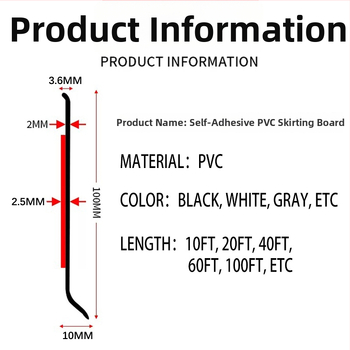 Samolepiaci PVC rohový profil, vodotesný, plochý/moderný štýl, modely L50, L80, L100
