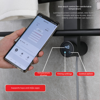 Elektrický vešiak na uteráky – nerezová oceľ, 6 úrovní, nosnosť 30 kg, povrchová úprava: elektrostatický postrek