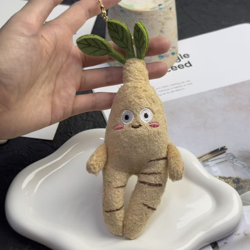 Plyšová figúrka na kľúče – rastlinný model, PP bavlna výplň, super mäkký krátky plyš, séria Tradičná Čínska medicína