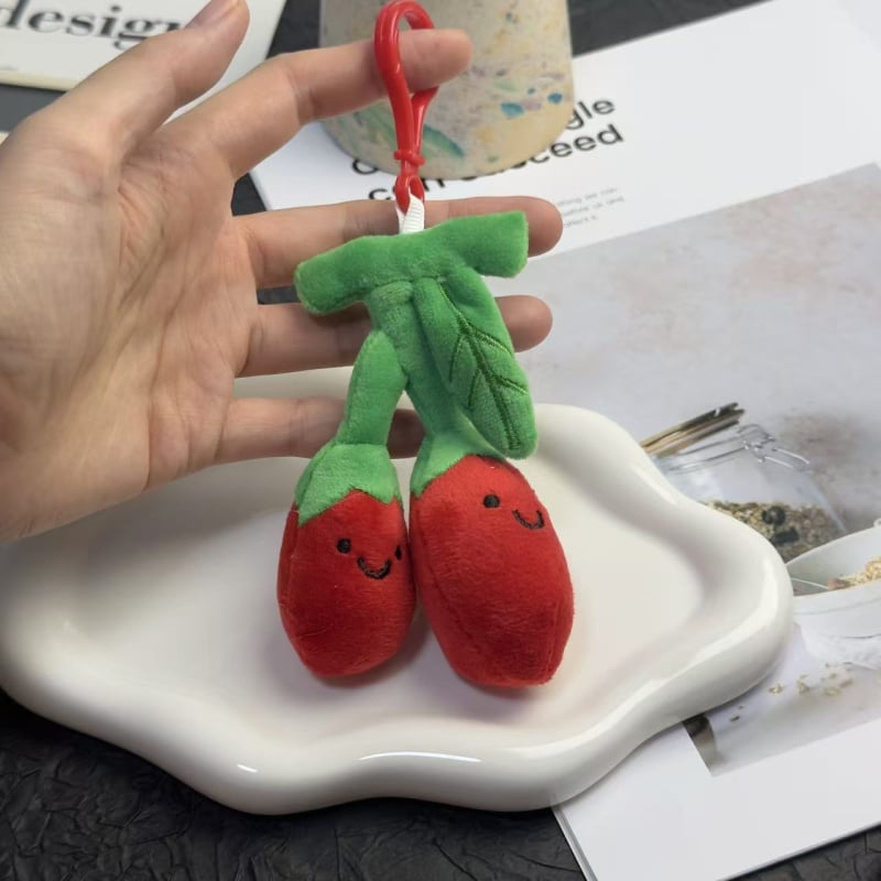 Plyšová figúrka na kľúče – rastlinný model, PP bavlna výplň, super mäkký krátky plyš, séria Tradičná Čínska medicína