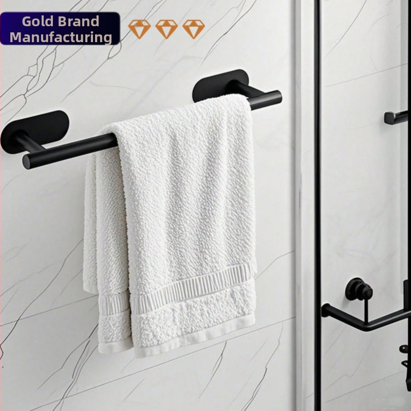 Nerezová tyč na uteráky do kúpeľne, bez vŕtania, jednovrstvá, nosnosť 1–2 kg, povrchová úprava brúsená/ lakovaná/ pozlátená