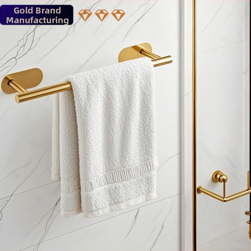 Nerezová tyč na uteráky do kúpeľne, bez vŕtania, jednovrstvá, nosnosť 1–2 kg, povrchová úprava brúsená/ lakovaná/ pozlátená