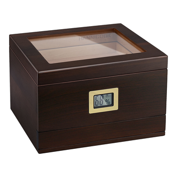 Cedrový humidor na cigare s priehľadným strešným oknom, veľká kapacita a zásuvka, štýl ľahký luxus