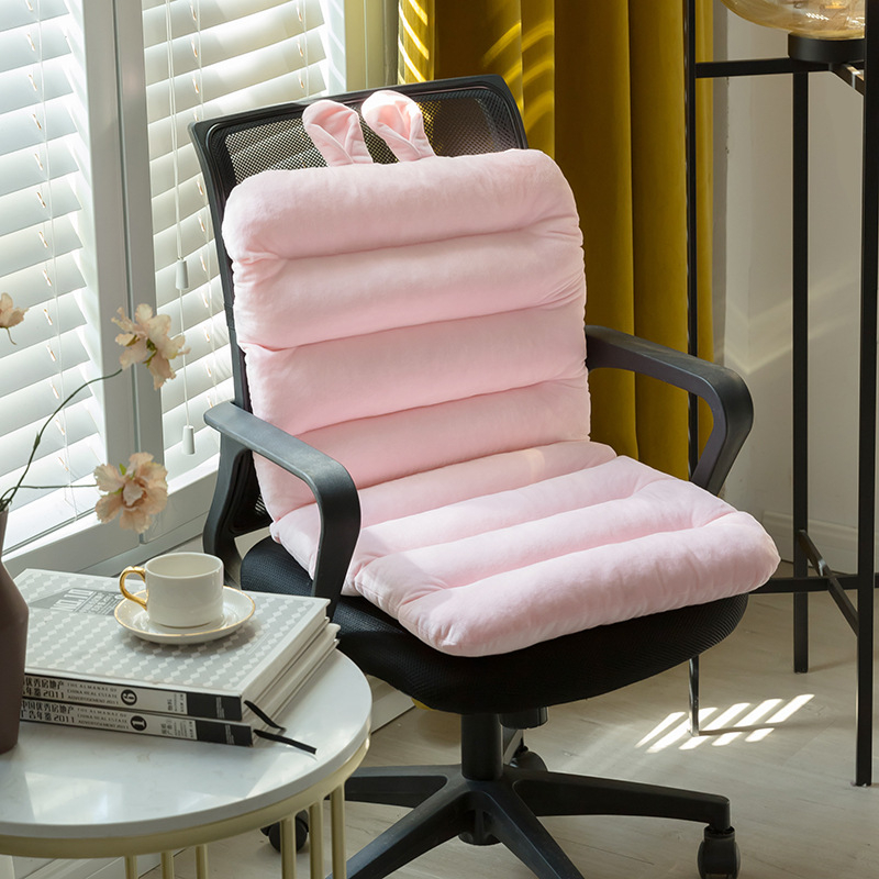 Podsedák na stoličku so zajačími ušami a krištáľovým zamatom, s integrovanou opierkou, moderný minimalistický štýl, plyšový sedák s polyesterovou výplňou