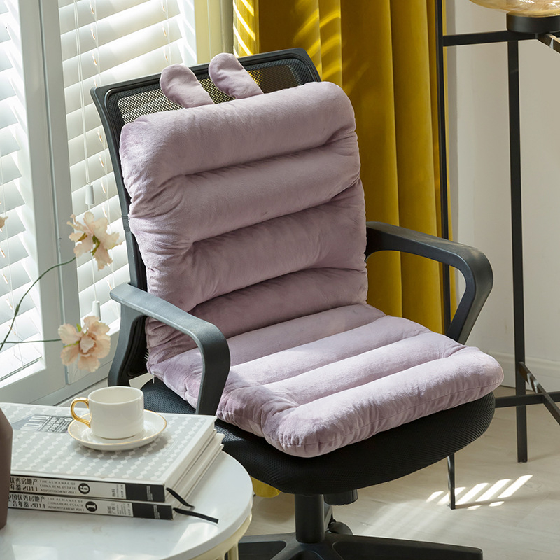 Podsedák na stoličku so zajačími ušami a krištáľovým zamatom, s integrovanou opierkou, moderný minimalistický štýl, plyšový sedák s polyesterovou výplňou