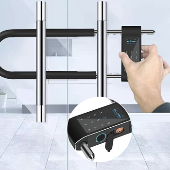 Delzhi U9 U-tvarová inteligentná visací zámka s odtlačkom prsta a heslom, 50 uložených odtlačkov, >100000 odomknutí, skenovanie <0.5 s, falošné rozpoznanie <0.001%, prevádzkový rozsah teplôt -20°C–85°C, vlhkosť -40°C–85% RH