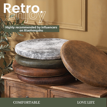 Kruhový semišový vankúš s pamäťovou penou – protišmykový, jednofarebný, prispôsobiteľný pre obývačku, spálňu, kanceláriu