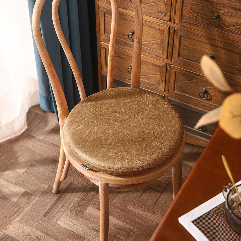 Kruhový semišový vankúš s pamäťovou penou – protišmykový, jednofarebný, prispôsobiteľný pre obývačku, spálňu, kanceláriu