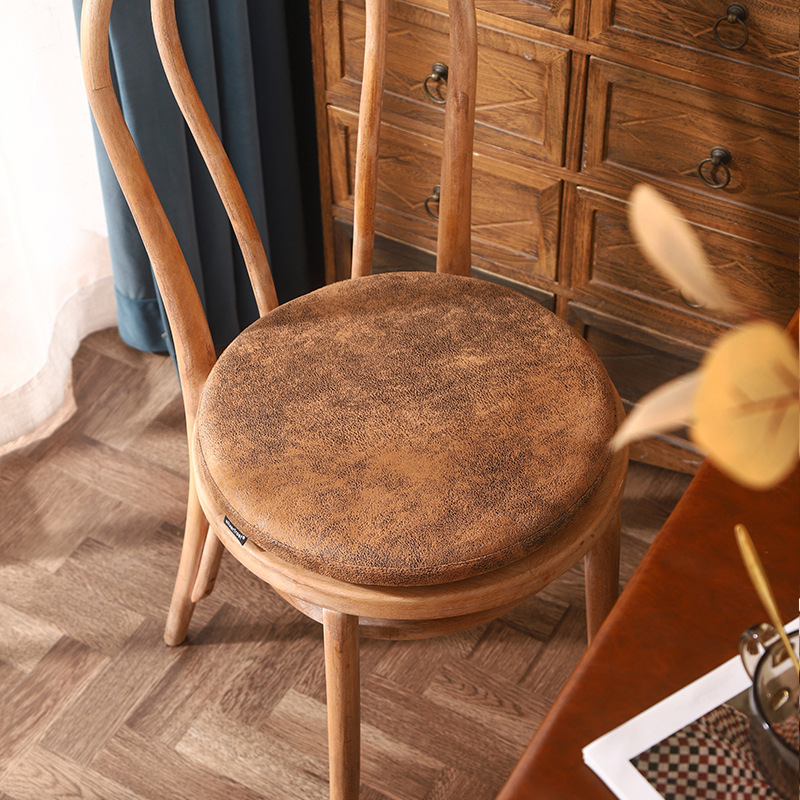 Kruhový semišový vankúš s pamäťovou penou – protišmykový, jednofarebný, prispôsobiteľný pre obývačku, spálňu, kanceláriu