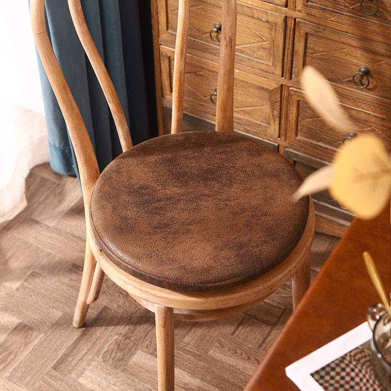 Kruhový semišový vankúš s pamäťovou penou – protišmykový, jednofarebný, prispôsobiteľný pre obývačku, spálňu, kanceláriu