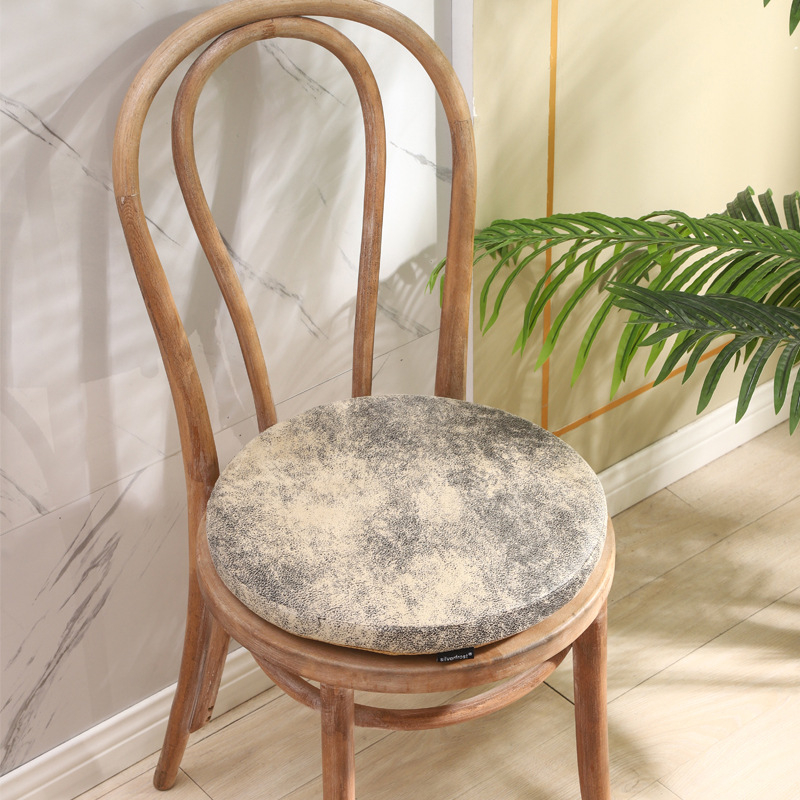 Kruhový semišový vankúš s pamäťovou penou – protišmykový, jednofarebný, prispôsobiteľný pre obývačku, spálňu, kanceláriu