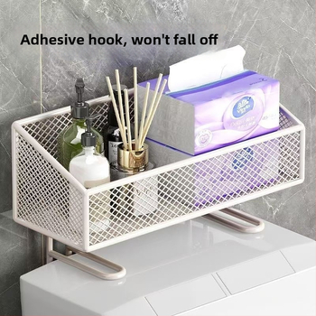 Police na uskladnenie do kúpeľne z nehrdzavejúcej ocele, jednoposchodová, nad WC, na papierové utierky, uteráky na tvár a kozmetiku