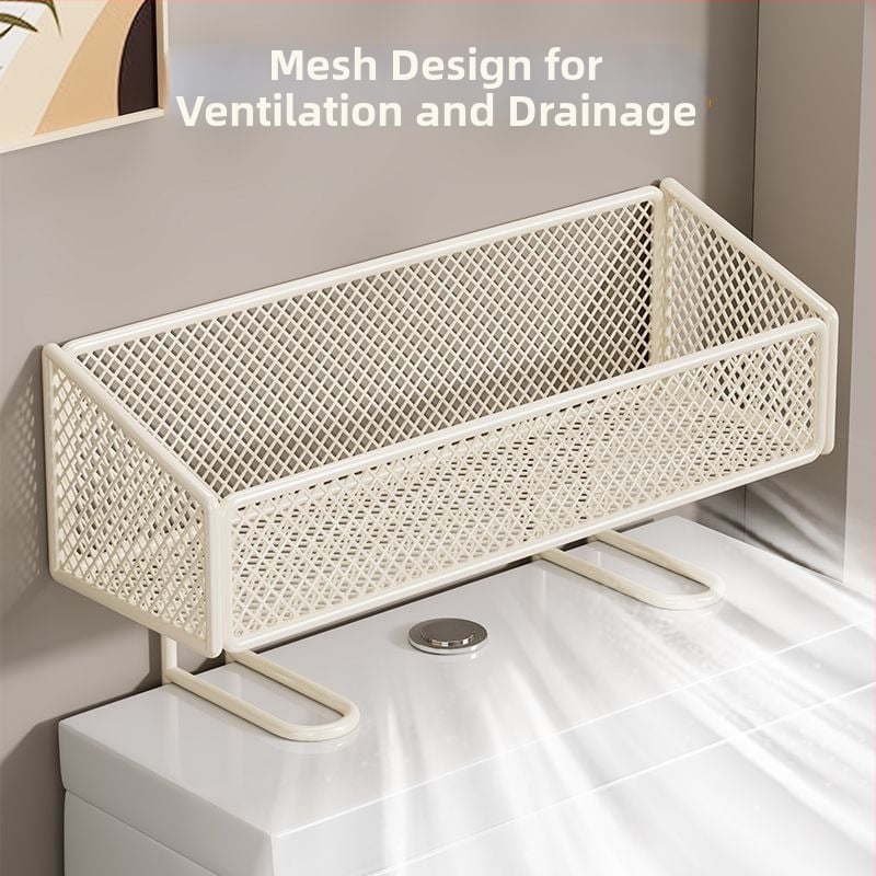 Police na uskladnenie do kúpeľne z nehrdzavejúcej ocele, jednoposchodová, nad WC, na papierové utierky, uteráky na tvár a kozmetiku