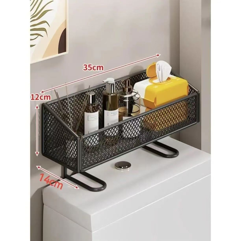 Police na uskladnenie do kúpeľne z nehrdzavejúcej ocele, jednoposchodová, nad WC, na papierové utierky, uteráky na tvár a kozmetiku