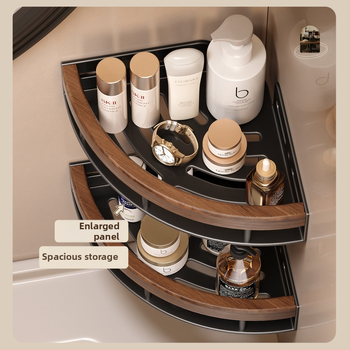 Kúpeľňová trojuholníková rohová polica z hliníkovej zliatiny, jednostupňová, nosnosť 1–5 kg, model k5872.