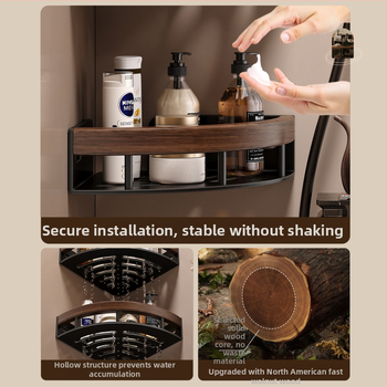 Kúpeľňová trojuholníková rohová polica z hliníkovej zliatiny, jednostupňová, nosnosť 1–5 kg, model k5872.