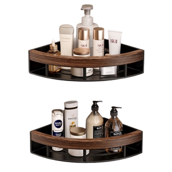 Kúpeľňová trojuholníková rohová polica z hliníkovej zliatiny, jednostupňová, nosnosť 1–5 kg, model k5872.